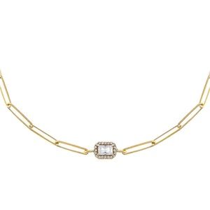 CZ NWT Halo Baguette Link Choker 
ADINA'S JEWELS